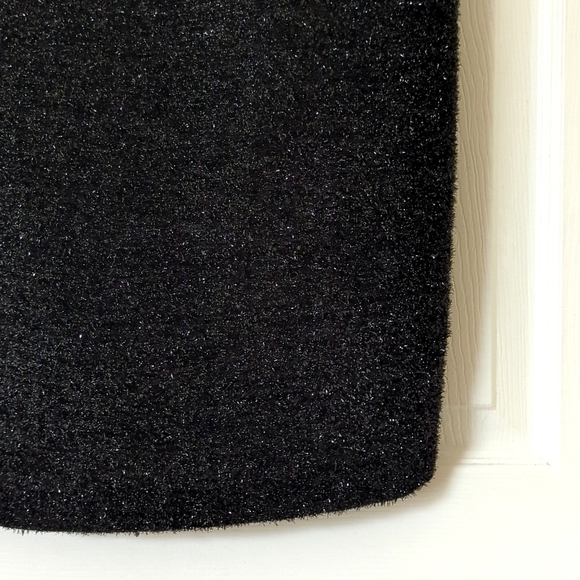 1995 Vintage Little Black Sparkle Knit Strapless Sheath Tube Mini Dress 4 - Picture 9 of 14